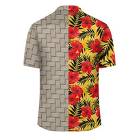 Tropical Flowers And Palm Leaves Lauhala Moiety Hawaiian Shirt - Polynesian Pride