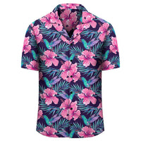 Tropical Flowers With Hummingbirds Palm Leaves Hawaiian Shirt - Polynesian Pride