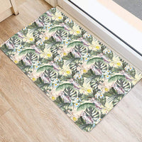 Tropical Jungle Parrots And Flamingos Hawaii Door Mat - Polynesian Pride