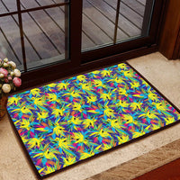 Tropical Pattern Mix Hawaii Door Mat Door Mat Black - Polynesian Pride