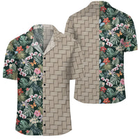 Tropical Plumeria Pattern With Palm Leaves Lauhala Moiety Hawaiian Shirt Unisex Art - Polynesian Pride