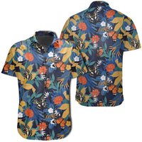 Hawaiian Shirt - Tropical Buttterfly And Flower Shirt Unisex Black - Polynesian Pride