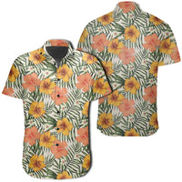 Hawaiian Shirt - Tropical Flowers Hibiscus Pink Yellow Shirt Unisex Black - Polynesian Pride