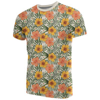 Hawaii Tropical Flowers Hibiscus Pink Yellow T Shirt - Polynesian Pride