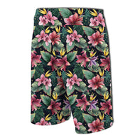 Tropical Flowers, Palm And Leaves Board Shorts - Polynesian Pride