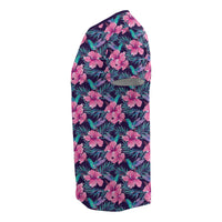 Hawaii Tropical Flowers With Hummingbirds Palm Leaves T Shirt - Polynesian Pride