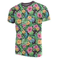 Hawaii Tropical Hibiscus Banana Leafs T Shirt - Polynesian Pride