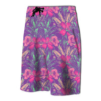 Tropical Hibiscus Purple Board Shorts - Polynesian Pride