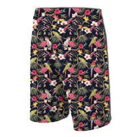 Tropical Hibiscus, Strelitzia Palm Leaves Board Shorts - Polynesian Pride