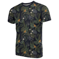 Hawaii Tropical Leaves and Flowers In The Night Style T Shirt - Polynesian Pride