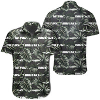 Hawaiian Shirt - Tropical Line Patttern Shirt Unisex Black - Polynesian Pride