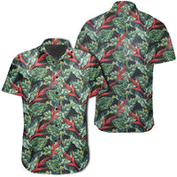 Hawaiian Shirt - Tropical Monstera Leaf Green Mix Shirt Unisex Black - Polynesian Pride