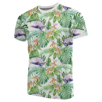 Hawaii Tropical Orange Orchids Strelitzia Monstera T Shirt - Polynesian Pride