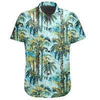 Hawaiian Shirt - Tropical Palm Trees Blue Shirt - Polynesian Pride