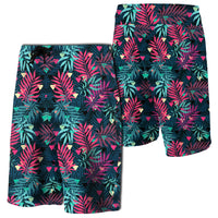Tropical Pattern Board Shorts Men Black - Polynesian Pride