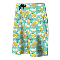 Tropical Plumeria Blue Board Shorts - Polynesian Pride