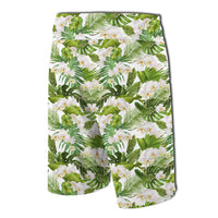 Tropical Plumeria White Board Shorts - Polynesian Pride