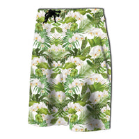 Tropical Plumeria White Board Shorts - Polynesian Pride