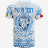 Custom Tonga Apifoou College T Shirt Viva AFC White LT7 - Polynesian Pride