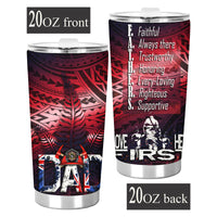 Fathers Day - New Zealand Firefighter Dad Tumbler - Maori Pattern LT9 - Polynesian Pride