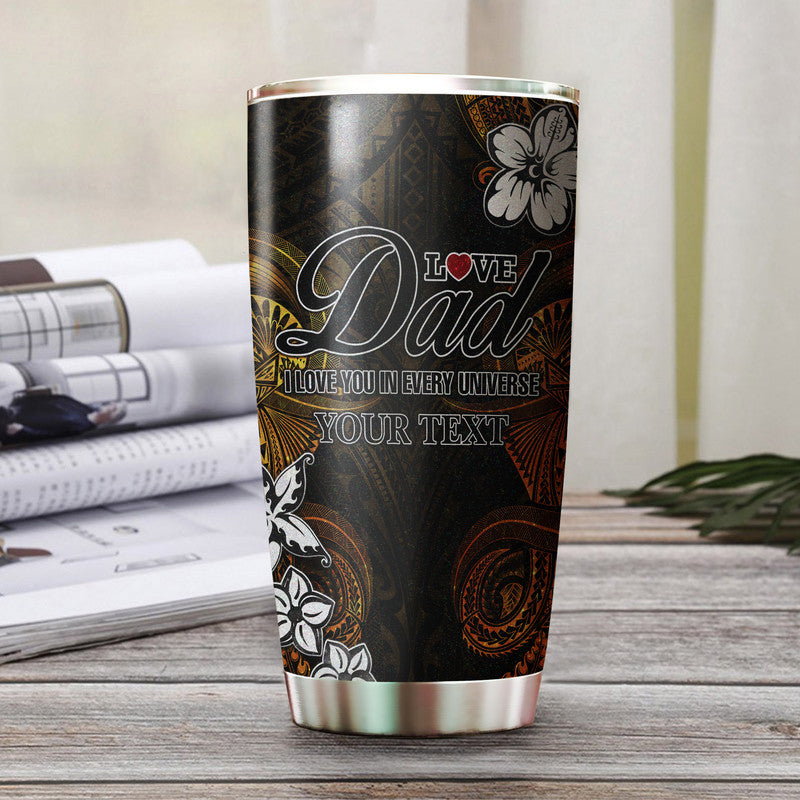 (Custom Personalised) Polynesian Fathers Day Tumbler I Love You In Every Universe - Gold LT8 Gold - Polynesian Pride
