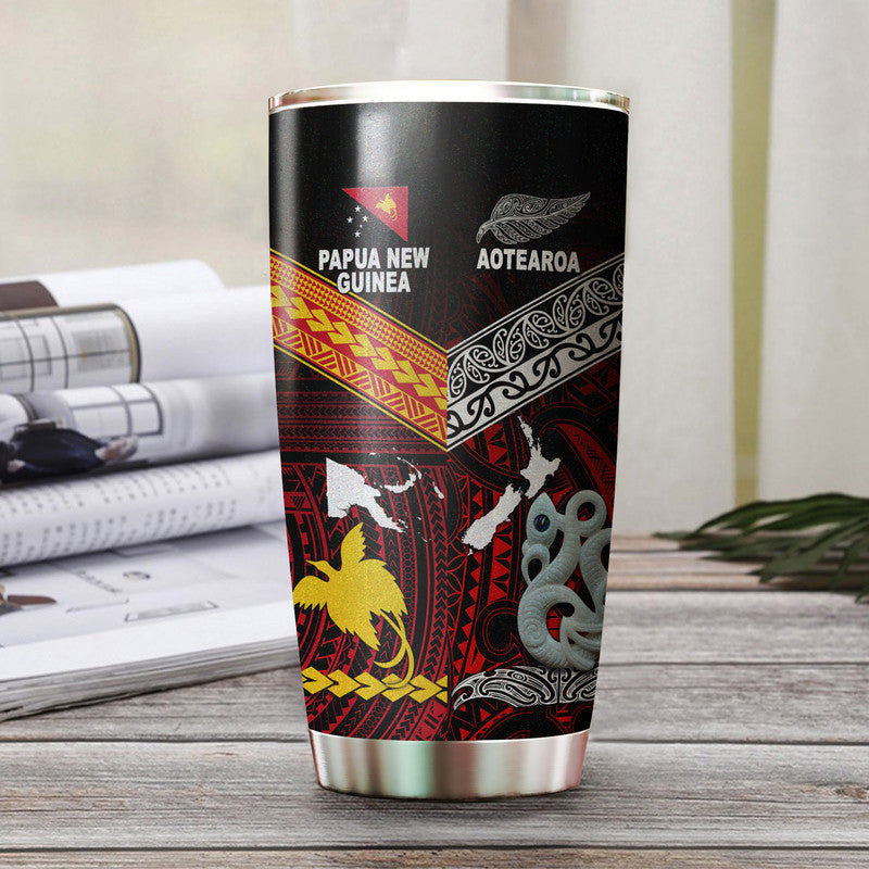 New Zealand And Papua New Guinea Tumbler Together - Red LT8 Red - Polynesian Pride