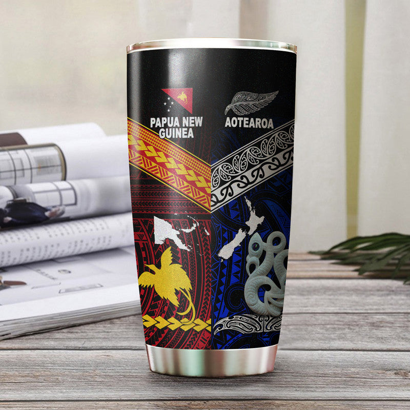 New Zealand And Papua New Guinea Tumbler Together - Blue LT8 Blue - Polynesian Pride