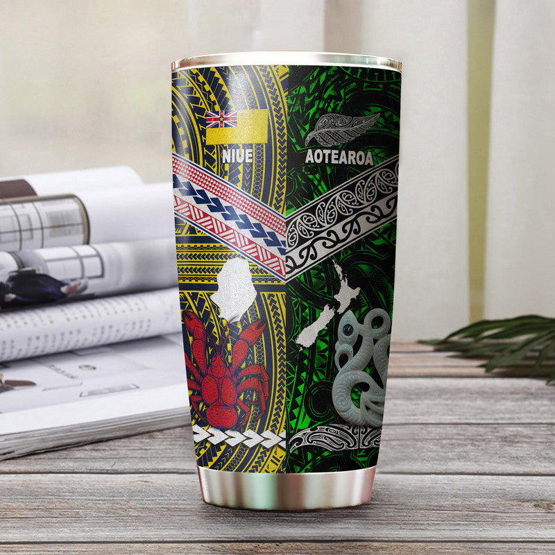 New Zealand And Niue Tumbler Together - Green LT8 Green - Polynesian Pride