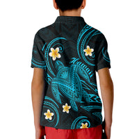 Hawaii Polo Shirt Hawaiian Turtle Plumeria Mixed Polynesian Turquoise Style LT9 - Polynesian Pride