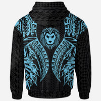 Vanuatu Zip up Hoodie Polynesian Lion Head Neon Style - Polynesian Pride