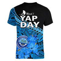 Yap State Day V-NECK T Shirt Yap Flag and FSM Seal LT9 - Polynesian Pride