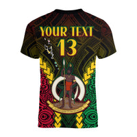 (Custom Text and Number) Vanuatu Indigenous V Neck T Shirt Proud To Be Ni Vanuatu Polynesian Pattern LT13 - Polynesian Pride
