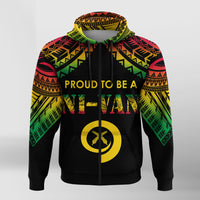 Vanuatu Proud To Be A Ni Van Polynesian Pattern Zip up Hoodie LT7 Unisex Black - Polynesian Pride