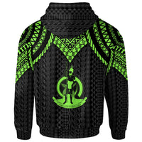 Vanuatu Hoodie Polynesian Armor Style Green - Polynesian Pride