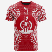 Vanuatu T Shirt Vanuatuan Coat of Arms Map Polynesian Tattoo Red White Unisex Red - Polynesian Pride