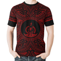 Vanuatu T Shirt Vanuatuan Coat of Arms Polynesian Red Black - Polynesian Pride