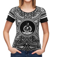Vanuatu T Shirt Vanuatuan Coat of Arms Polynesian White Black - Polynesian Pride