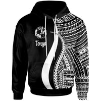 Tonga Hoodie White Tentacle Tribal Pattern Unisex White - Polynesian Pride