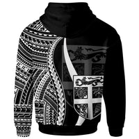 Fiji Hoodie White Tentacle Tribal Pattern - Polynesian Pride