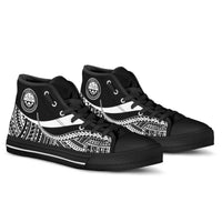 Federated States of Micronesia High Top Shoes White - Polynesian Tentacle Tribal Pattern - Polynesian Pride