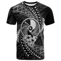 Yap Micronesian T Shirt White Spiral Pattern Hibiscus Unisex WHITE - Polynesian Pride