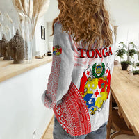 (Custom Personalised) Tonga Women Casual Shirt Tongan Pattern Blithesome LT13 - Polynesian Pride