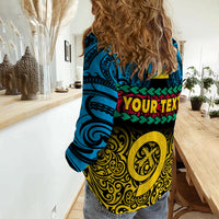 (Custom Personalised) Torba Province Women Casual Shirt Vanuatu Pig Tusk Polynesian Flag Style LT14 - Polynesian Pride