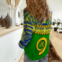 (Custom Personalised) Malampa Province Women Casual Shirt Vanuatu Pig Tusk Polynesian Flag Style LT14 - Polynesian Pride