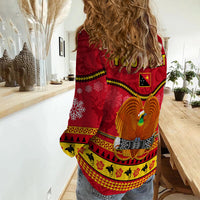 (Custom Personalised) Papua New Guinea Christmas Women Casual Shirt Bird Of Paradise Bikpela Hamamas Blong Dispela Krismas LT14 - Polynesian Pride