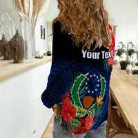 (Custom Personalised) Pohnpei State Women Casual Shirt FSM Hibiscus Flowers Mix Polynesian LT14 - Polynesian Pride