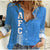 Apifo'ou College Women Casual Shirt Tongan Pattern AFC Lovers LT13 Female Blue - Polynesian Pride