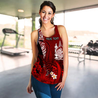 (Custom Personalised) New Caledonia Women Racerback Tank Nautilus Red Polynesian Hibiscus LT13 - Polynesian Pride