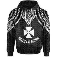 Wallis and Futuna Hoodie Polynesian Armor Style Black Unisex Black - Polynesian Pride
