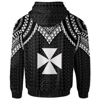 Wallis and Futuna Hoodie Polynesian Armor Style Black - Polynesian Pride